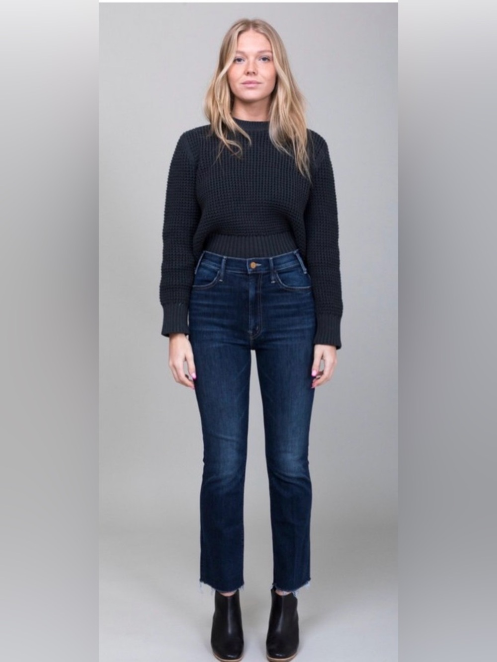 Mother Hustler Ankle Fray Jeans - Teaming Up